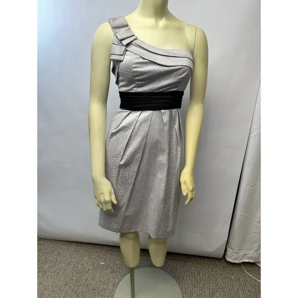 DB Studio White Stretch‎ Light Gray Dress Size 2 - Picture 7 of 11